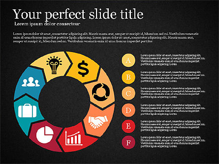 Trattato del cerchio con icone cassetta degli attrezzi, Slide 9, 02754, Diagrammi di Processo — PoweredTemplate.com