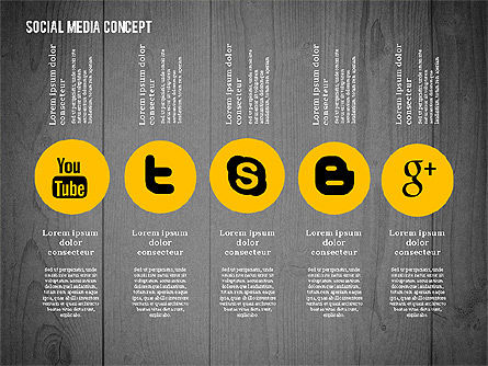 Concepto de presentación de la estrategia de los medios sociales, Diapositiva 13, 02758, Plantillas de presentación — PoweredTemplate.com