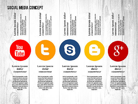 소셜 미디어 전략 발표 개념, 슬라이드 5, 02758, 프레젠테이션 템플릿 — PoweredTemplate.com