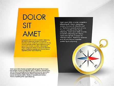 Options with Compass, PowerPoint Template, 02759, Stage Diagrams — PoweredTemplate.com