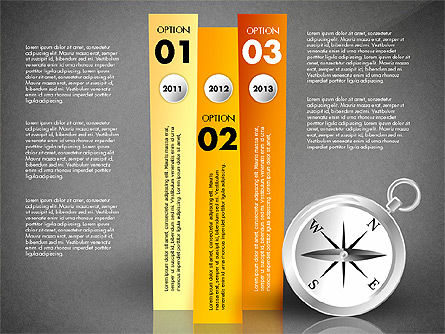 Options avec compas, Diapositive 12, 02759, Schémas d'étapes — PoweredTemplate.com