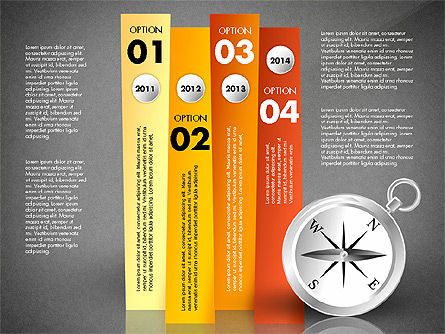 Options avec compas, Diapositive 13, 02759, Schémas d'étapes — PoweredTemplate.com