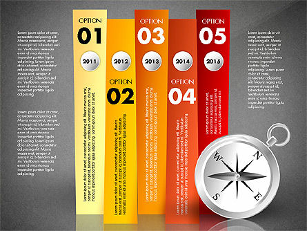 Options avec compas, Diapositive 14, 02759, Schémas d'étapes — PoweredTemplate.com