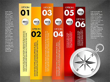Options avec compas, Diapositive 15, 02759, Schémas d'étapes — PoweredTemplate.com