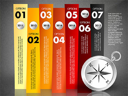 Options avec compas, Diapositive 16, 02759, Schémas d'étapes — PoweredTemplate.com
