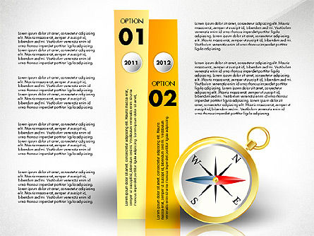Options avec compas, Diapositive 3, 02759, Schémas d'étapes — PoweredTemplate.com