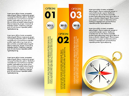 Options avec compas, Diapositive 4, 02759, Schémas d'étapes — PoweredTemplate.com