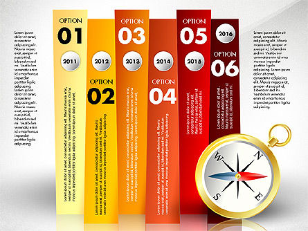 Options avec compas, Diapositive 7, 02759, Schémas d'étapes — PoweredTemplate.com