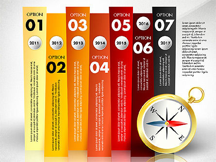 Options avec compas, Diapositive 8, 02759, Schémas d'étapes — PoweredTemplate.com