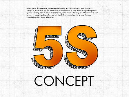 5s 다이어그램 개념, 파워 포인트 템플릿, 02760, 비즈니스 모델 — PoweredTemplate.com