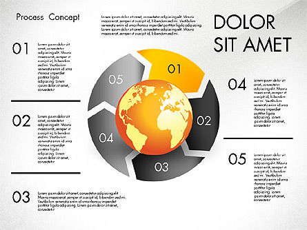 Caja de herramientas de proceso con Globo, Plantilla de PowerPoint, 02761, Diagramas de proceso — PoweredTemplate.com