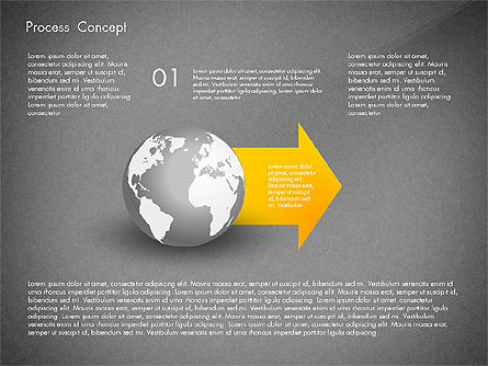 Caja de herramientas de proceso con Globo, Diapositiva 10, 02761, Diagramas de proceso — PoweredTemplate.com