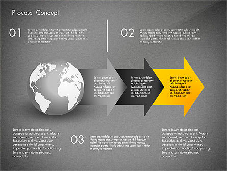 Boîte à outils de processus avec globe, Diapositive 14, 02761, Schémas de procédés — PoweredTemplate.com