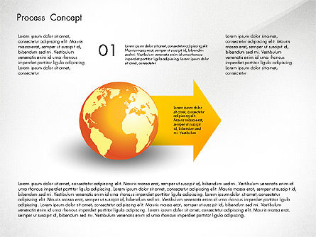 Mengolah Kotak Peralatan Dengan Bola Dunia, Slide 2, 02761, Diagram Proses — PoweredTemplate.com