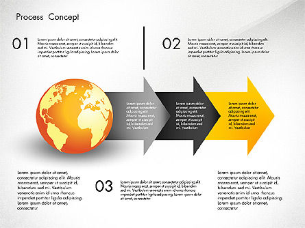 Mengolah Kotak Peralatan Dengan Bola Dunia, Slide 6, 02761, Diagram Proses — PoweredTemplate.com