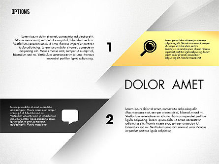 Opções e conceito setas, Modelo do PowerPoint, 02768, Diagramas de Etapas — PoweredTemplate.com