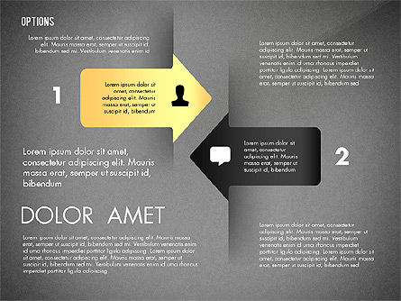 옵션 및 화살표 개념, 슬라이드 10, 02768, 단계 도표 — PoweredTemplate.com