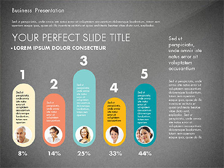 Zakelijke presentatie in moderne kleuren, Dia 14, 02769, Presentatie Templates — PoweredTemplate.com