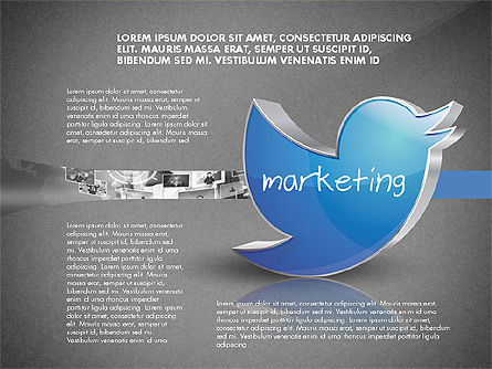 Twitter-Marketing-Inhalte Optionen, Folie 10, 02783, Ablaufdiagramme — PoweredTemplate.com