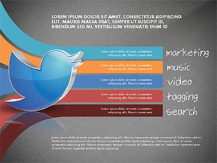 Twitter-Marketing-Inhalte Optionen, Folie 15, 02783, Ablaufdiagramme — PoweredTemplate.com