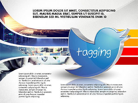 Twitter-Marketing-Inhalte Optionen, Folie 5, 02783, Ablaufdiagramme — PoweredTemplate.com