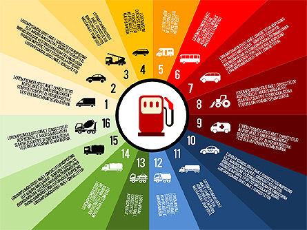 Concept de transport, Diapositive 16, 02785, Schémas d'étapes — PoweredTemplate.com