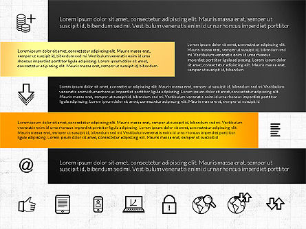 Diseño de cuadrícula con iconos, Diapositiva 3, 02790, Iconos — PoweredTemplate.com