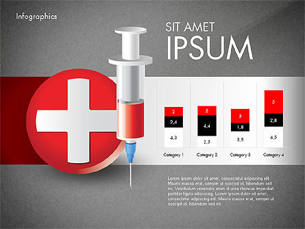 Medische infographic met data driven grafieken, Dia 10, 02792, Medische Diagrammen en Grafieken — PoweredTemplate.com
