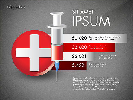Medische infographic met data driven grafieken, Dia 16, 02792, Medische Diagrammen en Grafieken — PoweredTemplate.com