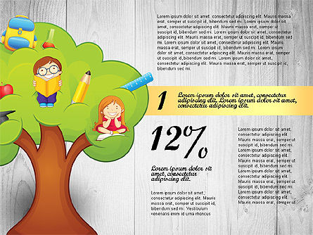 Options avec l'arbre d'éducation, Modele PowerPoint, 02795, Graphiques et schémas pédagogiques — PoweredTemplate.com