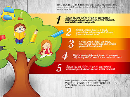Opções com árvore de educação, Deslizar 5, 02795, Gráficos e Diagramas de Educação — PoweredTemplate.com