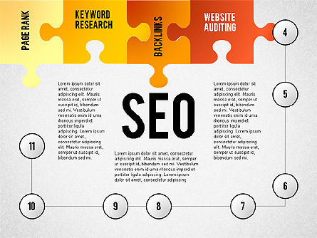 SEO Presentation with Puzzle Stages, Slide 4, 02796, Puzzle Diagrams — PoweredTemplate.com