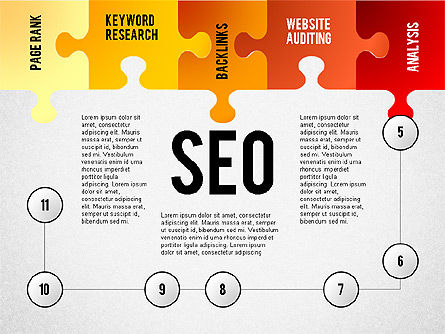 SEO Presentation with Puzzle Stages, Slide 5, 02796, Puzzle Diagrams — PoweredTemplate.com
