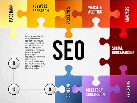 SEO Presentation with Puzzle Stages, Slide 9, 02796, Puzzle Diagrams — PoweredTemplate.com