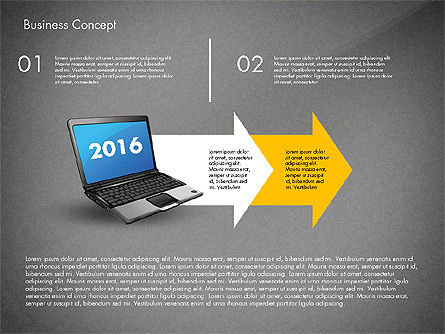 Flèches de processus avec un cahier, Diapositive 11, 02798, Schémas de procédés — PoweredTemplate.com