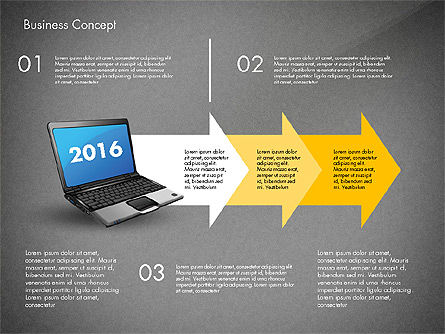 Processar setas com notebook, Deslizar 13, 02798, Diagramas de Processo — PoweredTemplate.com