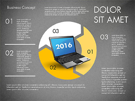 Flechas de proceso con el cuaderno, Diapositiva 14, 02798, Diagramas de proceso — PoweredTemplate.com