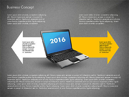 Processar setas com notebook, Deslizar 9, 02798, Diagramas de Processo — PoweredTemplate.com