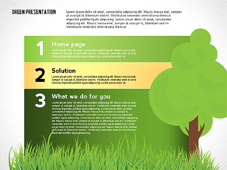 Grüne Präsentation mit datengesteuerten Charts, PowerPoint-Vorlage, 02800, Infografiken — PoweredTemplate.com