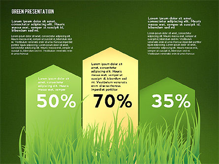 Présentation verte avec diagrammes basés sur les données, Diapositive 10, 02800, Infographies — PoweredTemplate.com