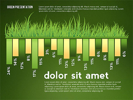 데이터 기반 차트를 사용한 친환경 프레젠테이션, 슬라이드 11, 02800, 인포메이션 그래픽 — PoweredTemplate.com