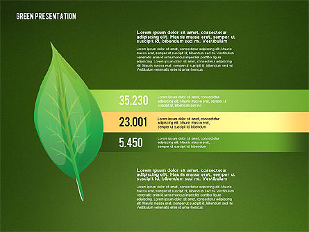 Green apresentação com dados impulsionados gráficos, Deslizar 12, 02800, Infográficos — PoweredTemplate.com