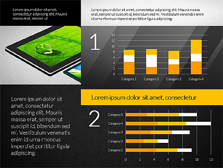 Touchpad data driven presentatie, Dia 14, 02806, Datagestuurde Diagrammen — PoweredTemplate.com