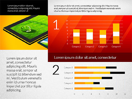 Touchpad data driven presentatie, Dia 6, 02806, Datagestuurde Diagrammen — PoweredTemplate.com