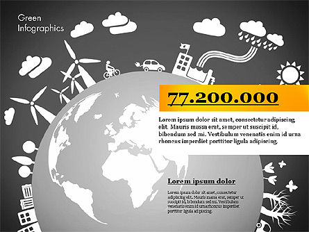 Infográfico verde, Deslizar 10, 02808, Infográficos — PoweredTemplate.com