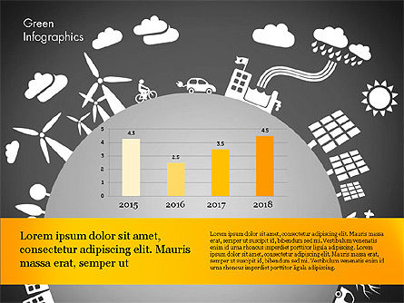 Infográfico verde, Deslizar 13, 02808, Infográficos — PoweredTemplate.com