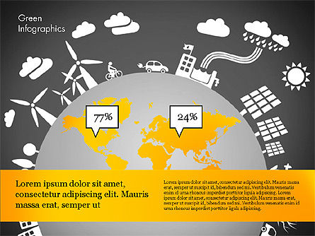 Infográfico verde, Deslizar 15, 02808, Infográficos — PoweredTemplate.com