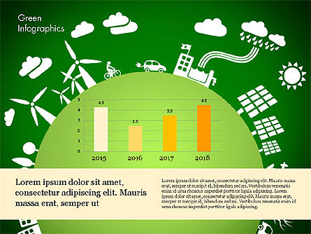 Infográfico verde, Deslizar 5, 02808, Infográficos — PoweredTemplate.com