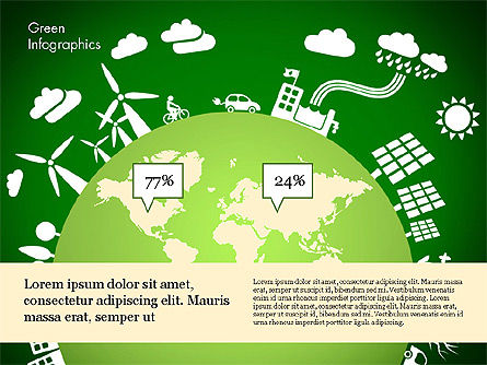 Infografía verde, Diapositiva 7, 02808, Infografías — PoweredTemplate.com