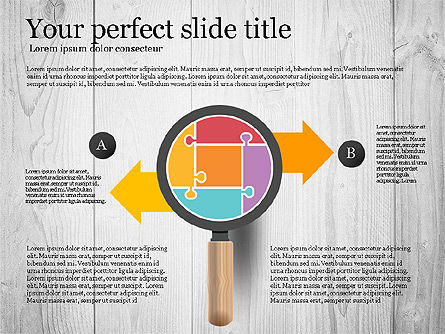 퍼즐 도구 및 돋보기 도구 상자가있는 단계, 슬라이드 3, 02814, 퍼즐 도표 — PoweredTemplate.com